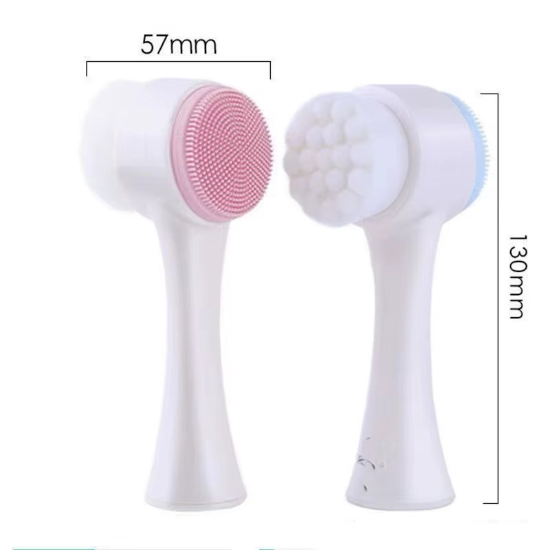 Rejuvenate Your Skin with the 3D Double-Sided Silicone Facial Cleansing Brush – Gentle Exfoliation and Deep Pore Cleansing!
